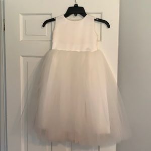 Ivory Satin & Tulle Flower Girl Dress